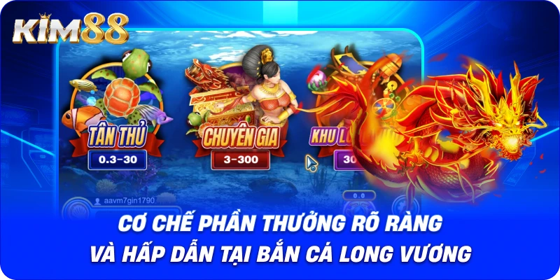 Cơ chế phần thưởng rõ ràng và hấp dẫn tại BẮN CÁ LONG VƯƠNG.